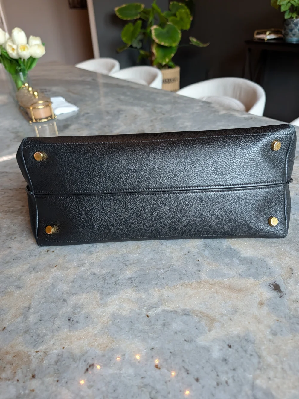 Tom Ford Black Leather Alix Bag with Gold Hardware